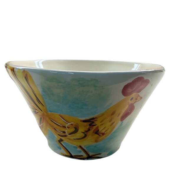 Vietri Other - Vintage Vietri Cereal Bowls Blue Rooster Hand Painted Italian Ceramic Set of 4